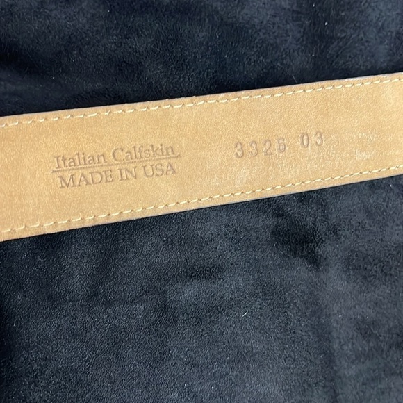 WCM Brown Leather Reptile Print Belt Size S - Picture 5 of 7